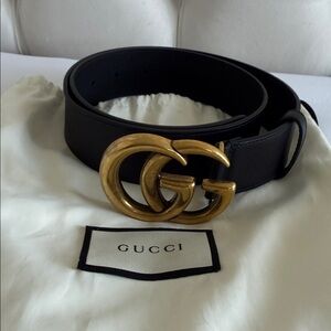 Gucci Marmont Wide Belt- Black